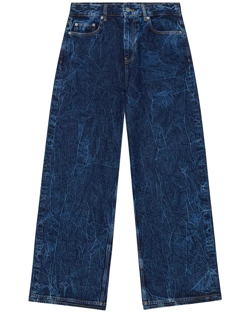 Ganni Marri Jeans mit Knitteroptik - Blau Blau