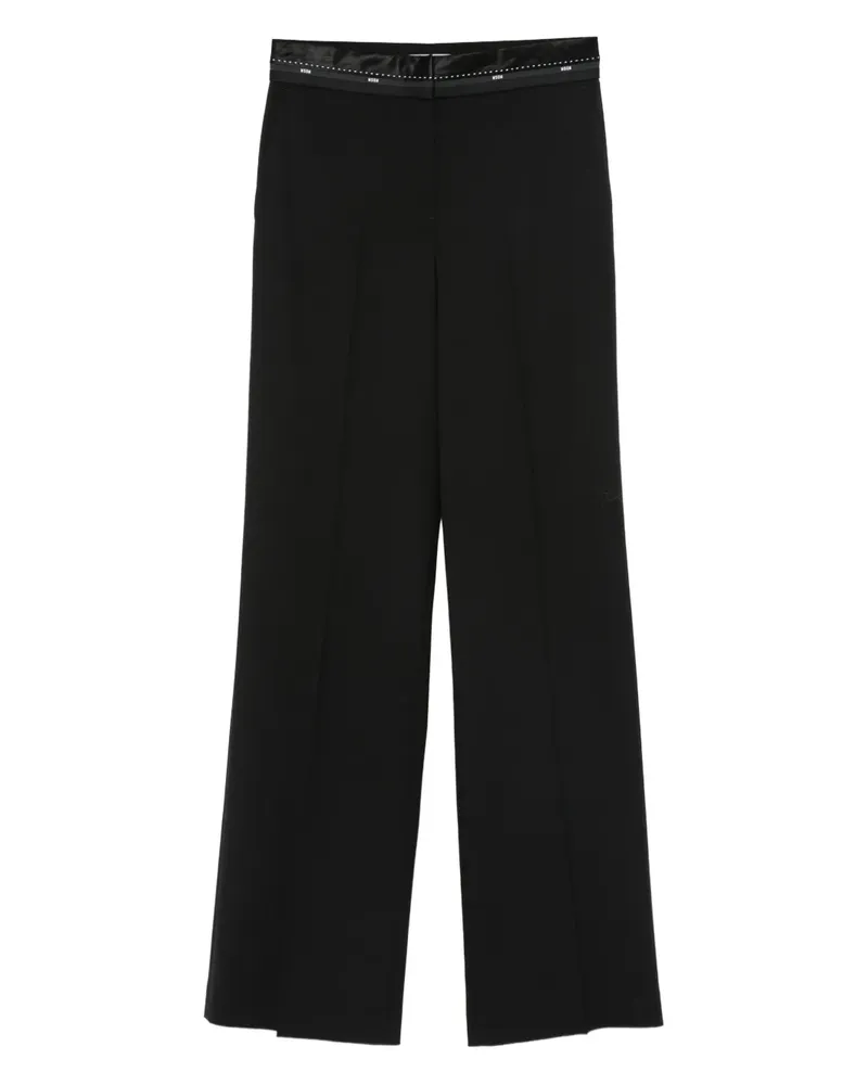 MSGM Hose mit Satinbesatz - Schwarz Schwarz