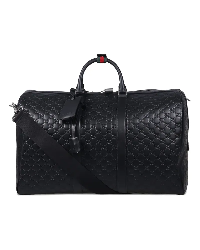 Gucci medium logo-embossing luggage duffle - Schwarz Schwarz