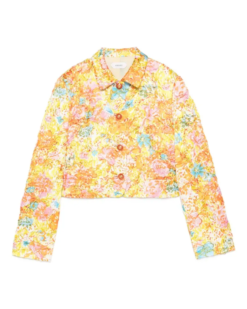 Versace floral-print cropped jacket - Gelb Gelb