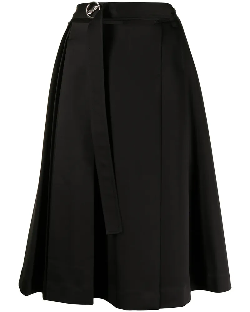 WE 11 DONE Midirock mit Falten - Schwarz Schwarz