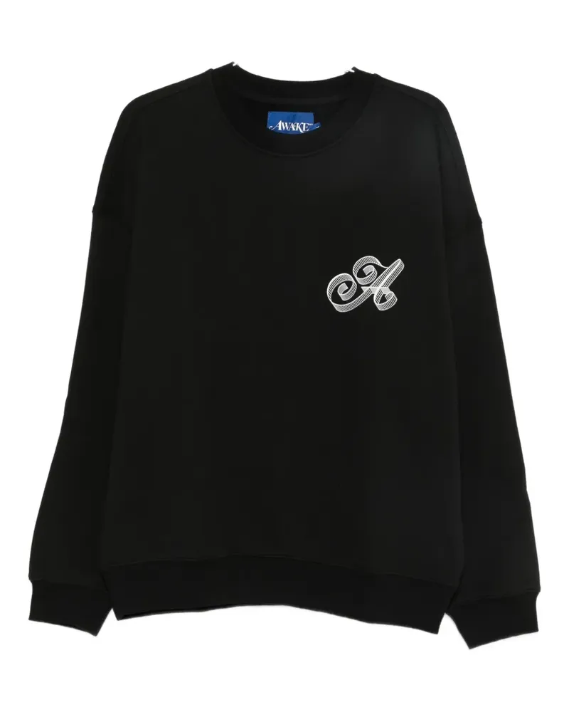 AWAKE NY Sweatshirt mit Logo-Print - Schwarz Schwarz