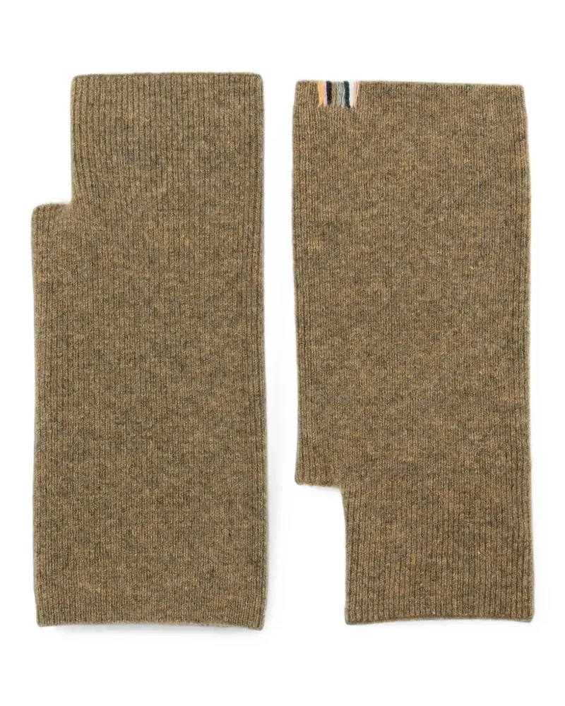 extreme cashmere Fingerlose Handschuhe aus geripptem Strick - Grün Grün