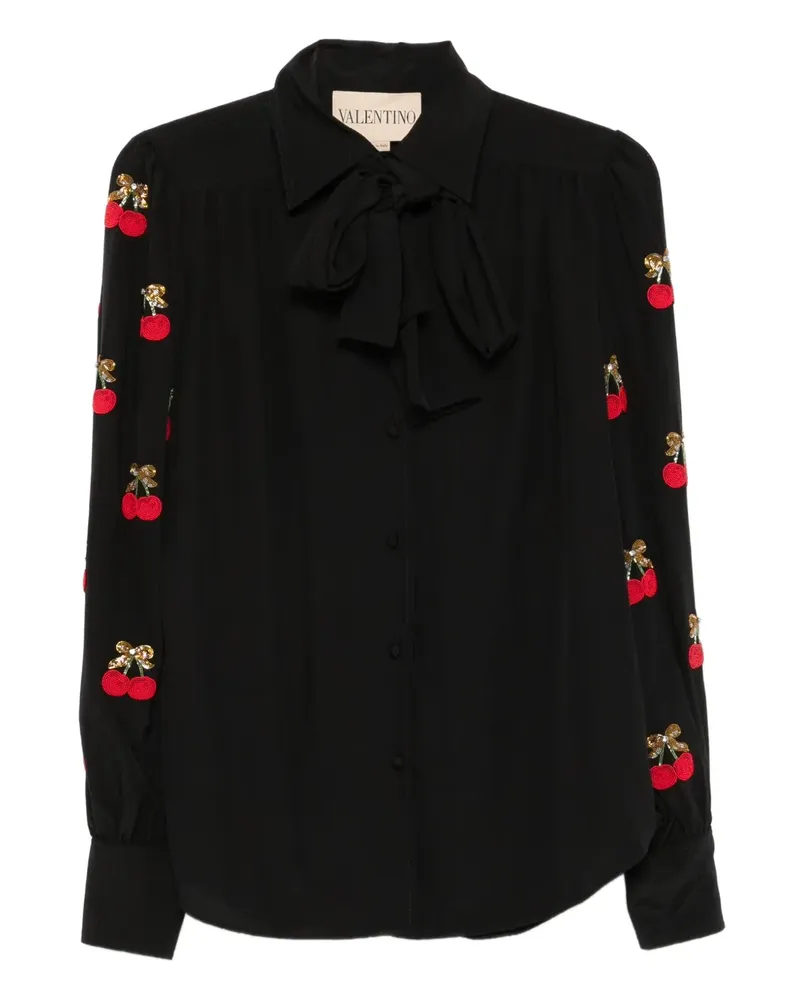 Valentino Garavani Bluse mit Kirschverzierung - Schwarz Schwarz