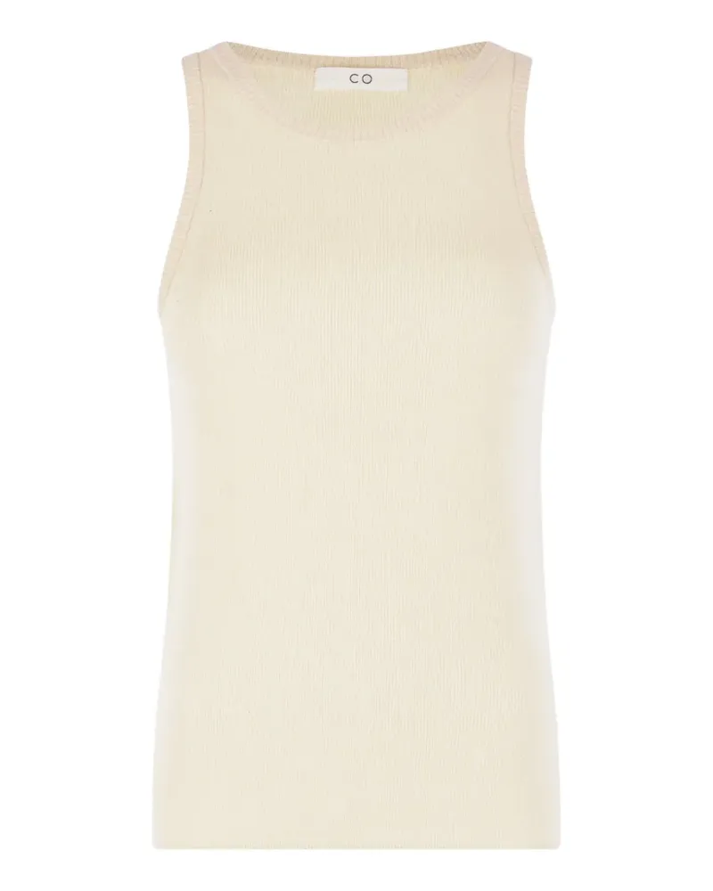 Co ribbed-knit silk-blend top - Nude Nude