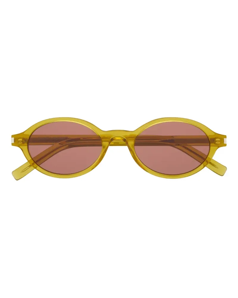 Saint Laurent Jeanne Sonnenbrille mit ovalem Gestell - Gelb Gelb