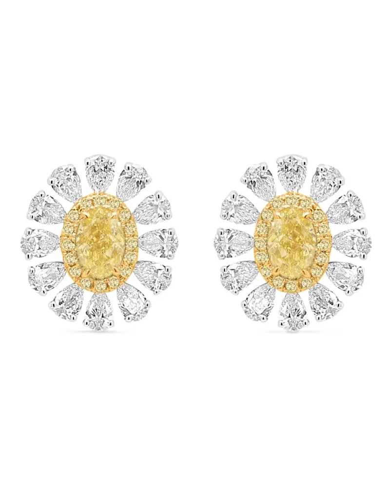 HYT Jewelry Ohrstecker mit Blumenmotiv - Silber Silber