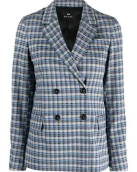 Paul Smith Doppelreihiger Blazer mit Karo Grau