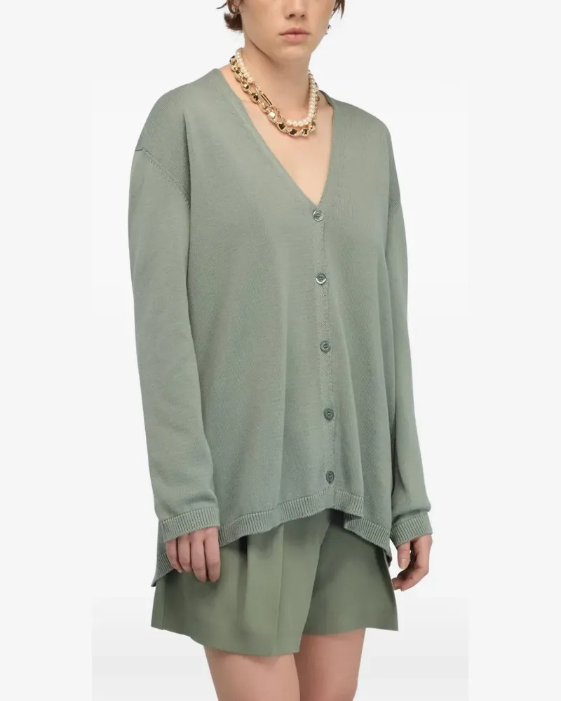 Semicouture Nina lace-panel cardigan - Grün Grün