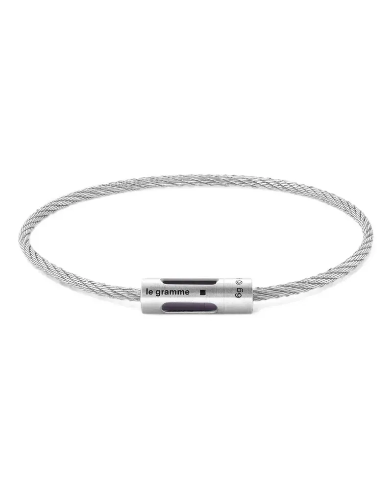Le Gramme Armband mit gestanztem Kabel - Silber Silber