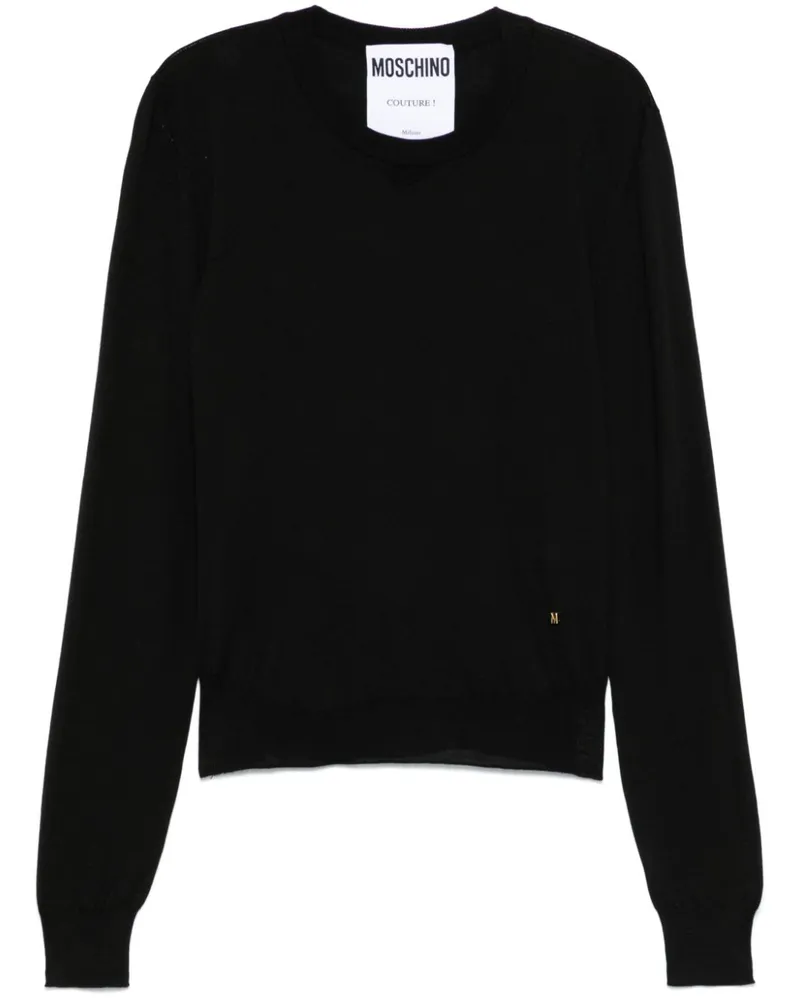 Moschino Fein gestrickter Pullover - Schwarz Schwarz