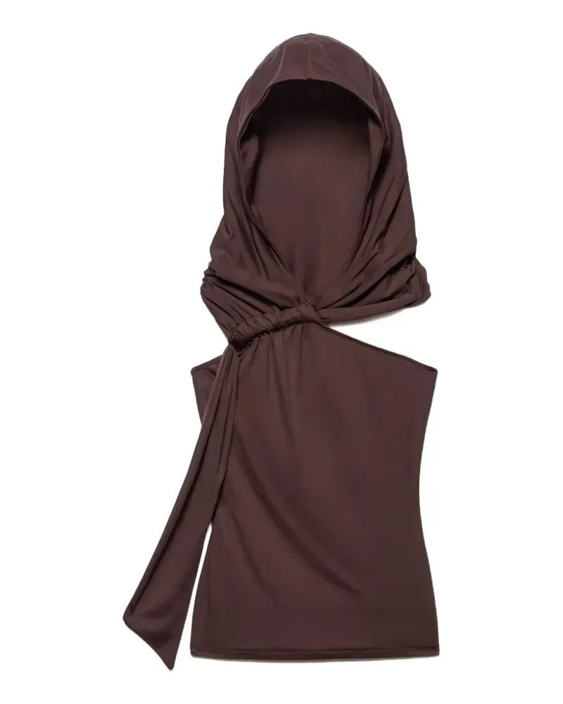Aniye By One-Shoulder-Top mit Kapuze - Braun Braun