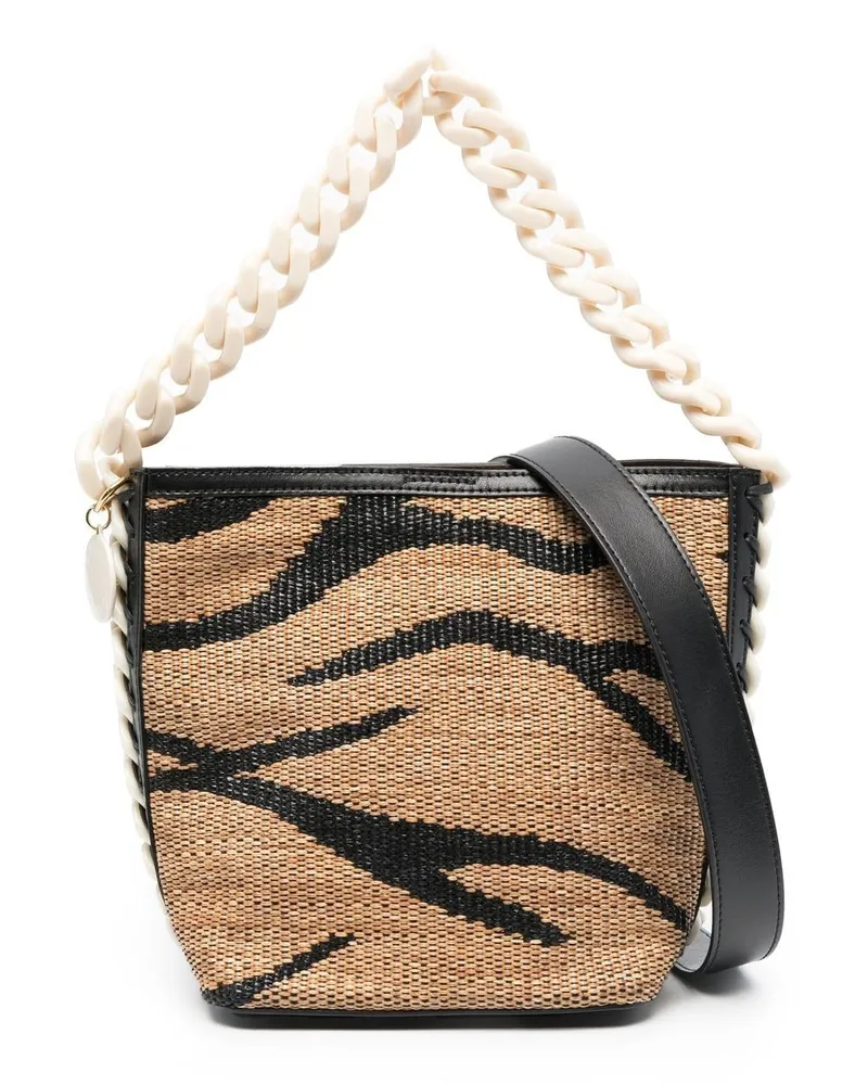 Stella McCartney Beuteltasche mit Tiger - Nude Nude