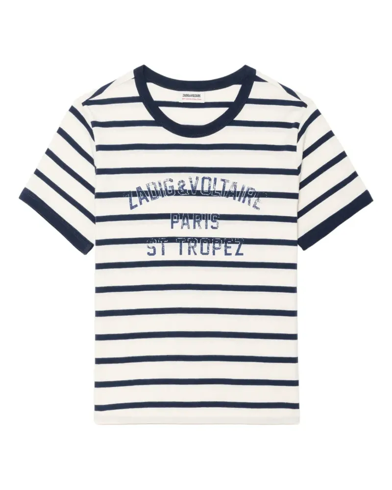 Zadig & Voltaire Gestreiftes Woos T-Shirt - Nude Nude