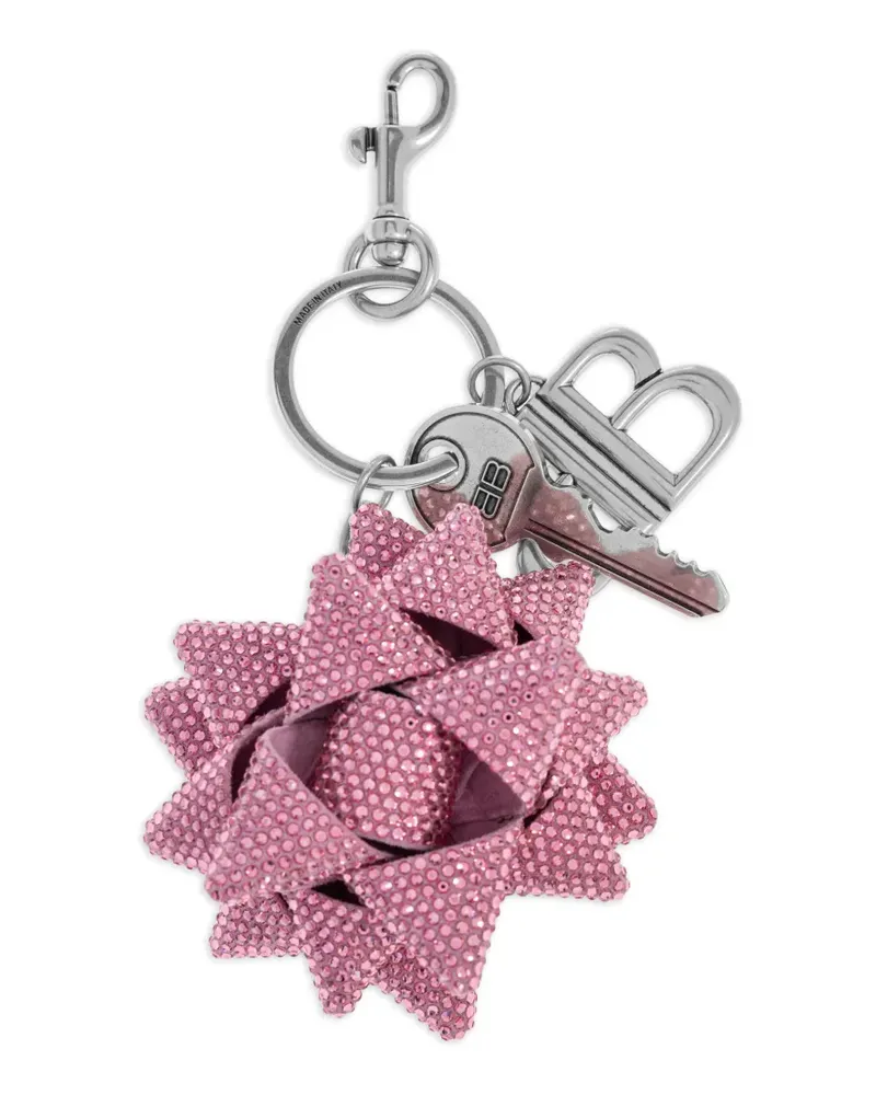 Balenciaga Schlüsselanhänger mit kristallverzierter Schleife - Silber Silber