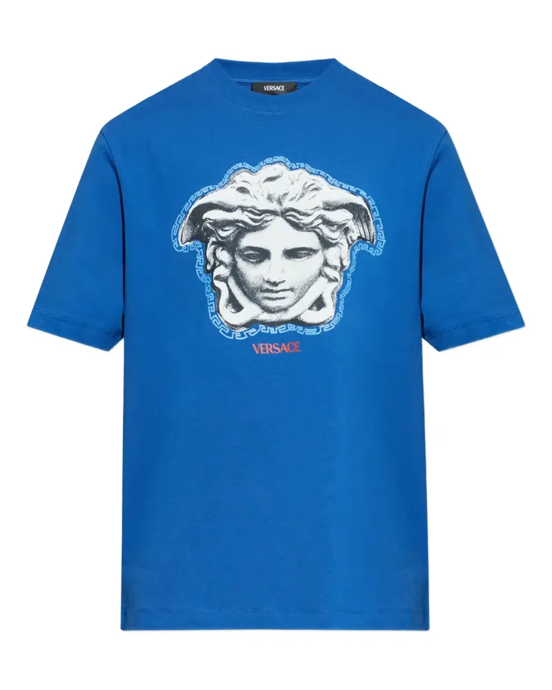 Versace T-Shirt mit Medusa-Kopf-Print - Blau Blau