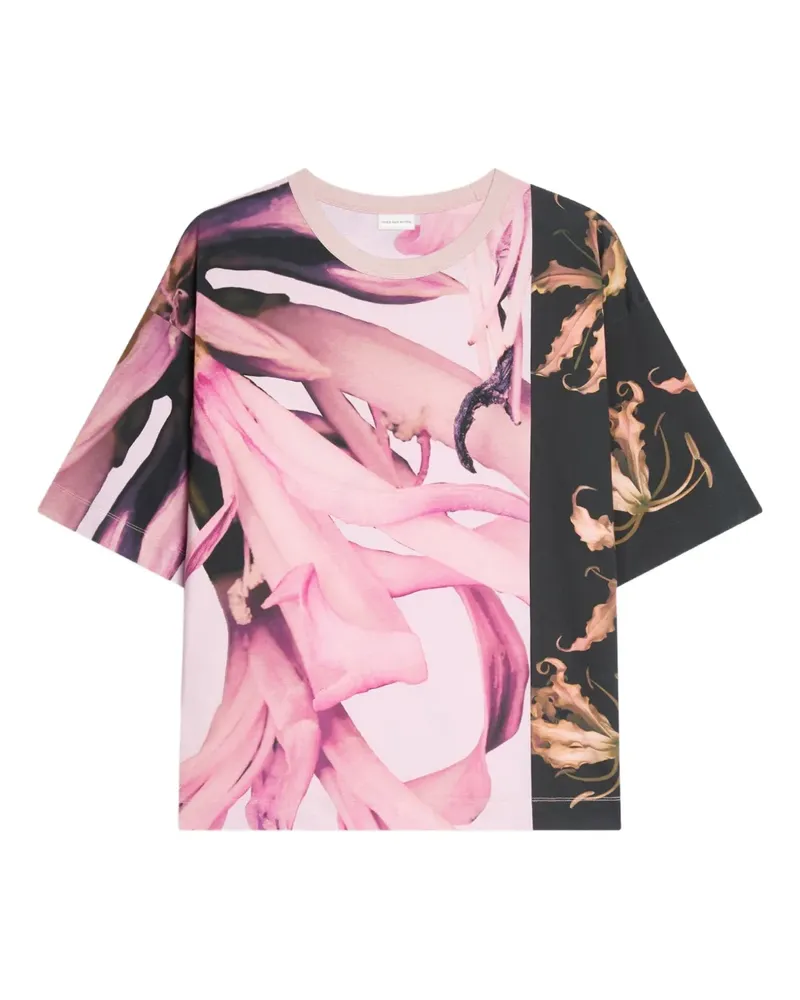 Dries van Noten T-Shirt mit Blumen-Print - Rosa Rosa