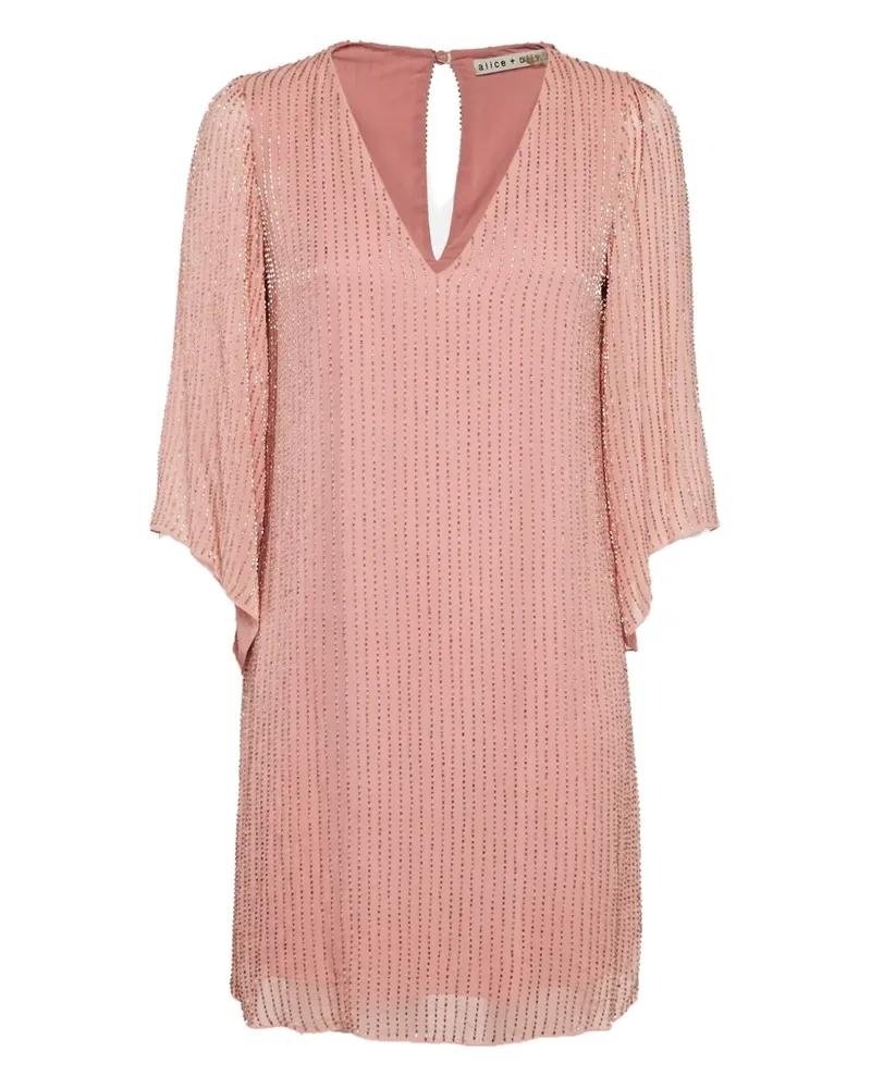 Alice + Olivia Kleid mit V-Ausschnitt - Rosa Rosa