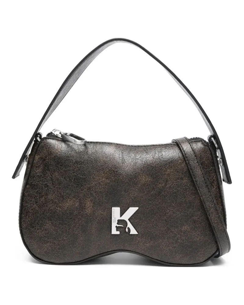Karl Lagerfeld logo-plaque shoulder bag - Braun Braun