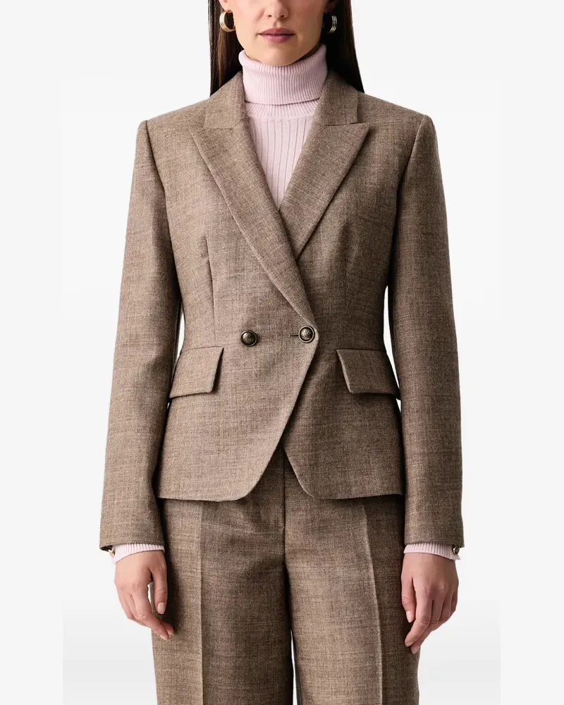 Luisa Spagnoli Sarat double-breasted peaked-lapel blazer - Braun Braun