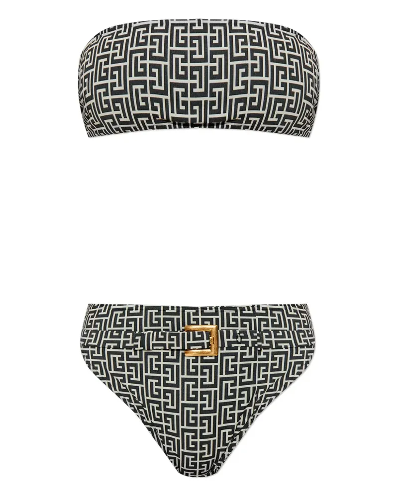 Balmain Bikini mit geometrischem Print - Schwarz Schwarz