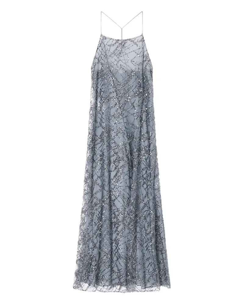 Emporio Armani Maxikleid mit Pailletten - Silber Silber
