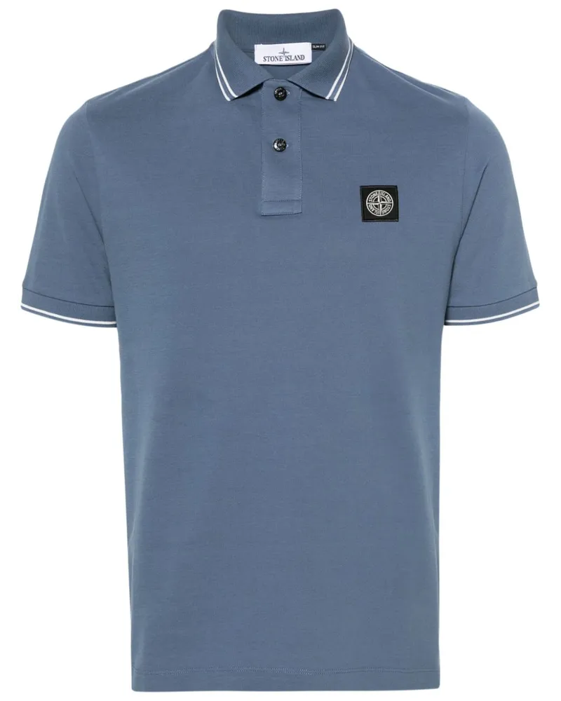 Stone Island Poloshirt mit Kompass Blau