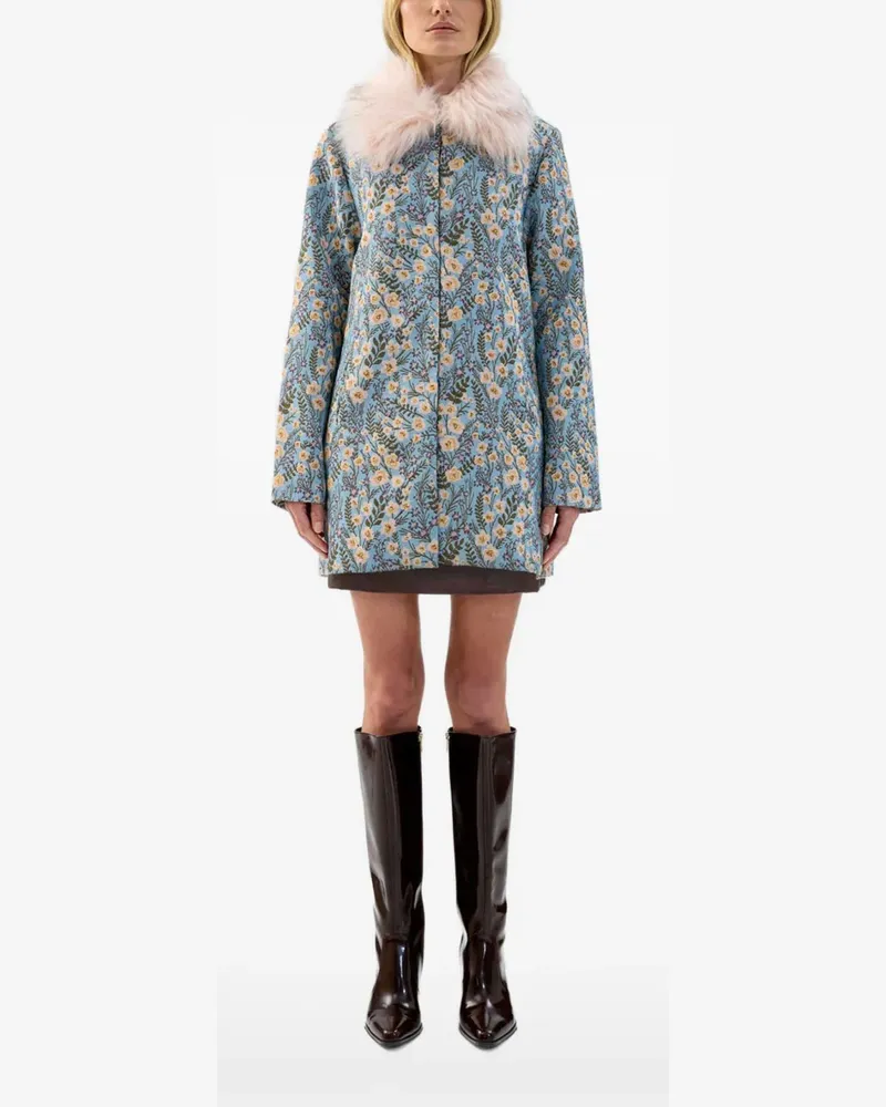 UNREAL FUR Feuilles Mortes Mantel - Blau Blau