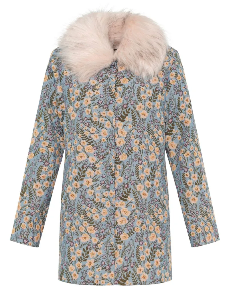 UNREAL FUR Feuilles Mortes Mantel - Blau Blau