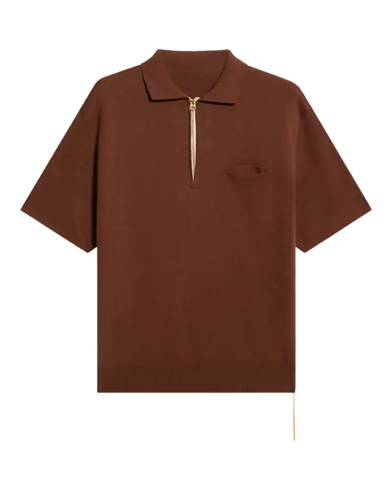 Fortela Poloshirt mit Reißverschluss - Braun Braun