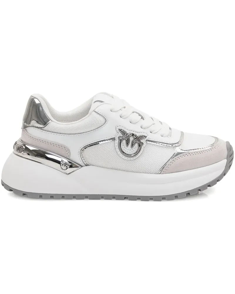 Pinko Love Birds Sneakers mit Spiegeloptik - Weiß Weiß