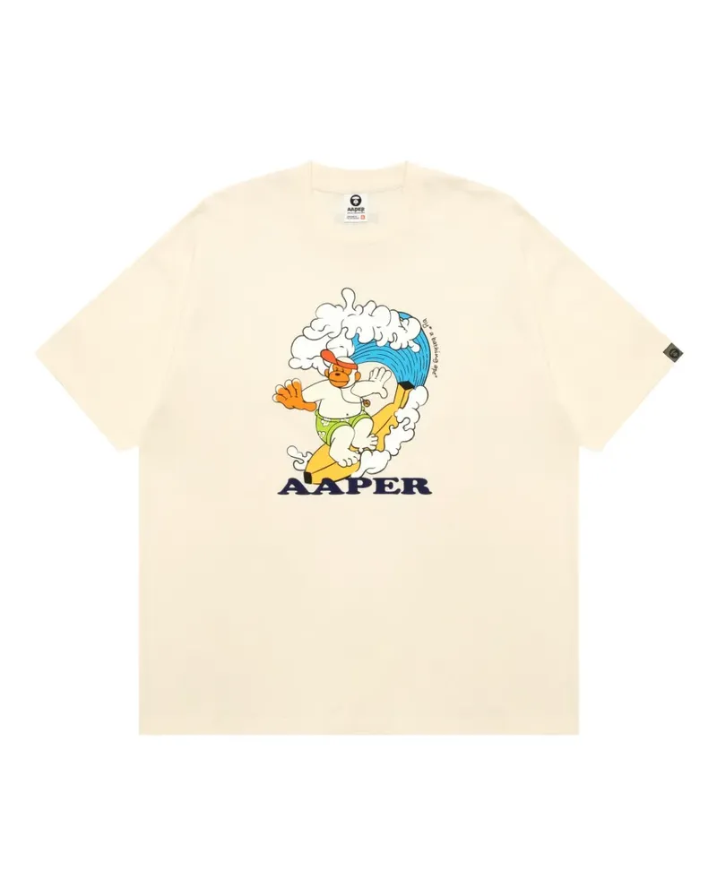 BAPE T-Shirt mit Aaper-Print - Nude Nude
