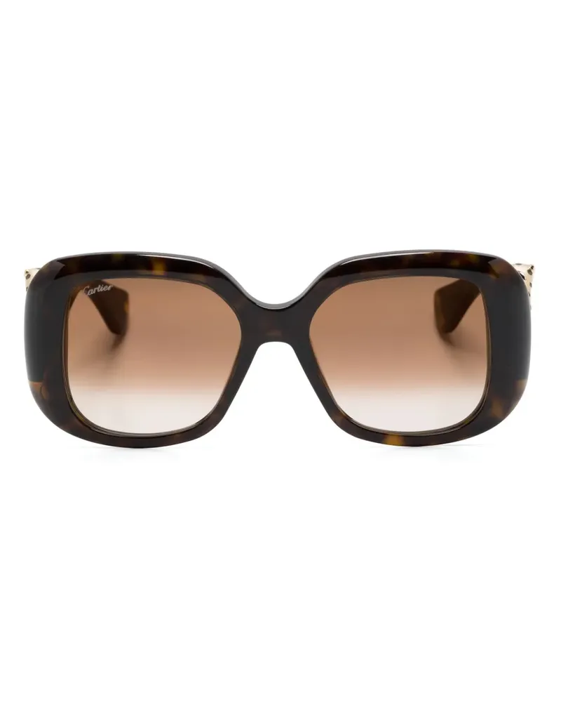 Cartier Sonnenbrille mit Oversized-Gestell - Braun Braun