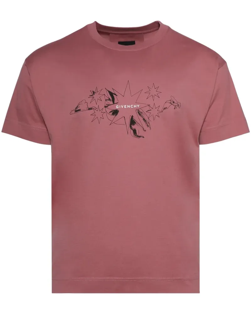 Givenchy T-Shirt mit Illustrations-Print - Rosa Rosa