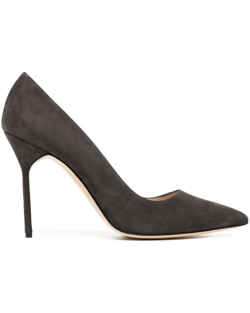 Manolo Blahnik BB Pumps aus Wildleder 100mm - Schwarz Schwarz