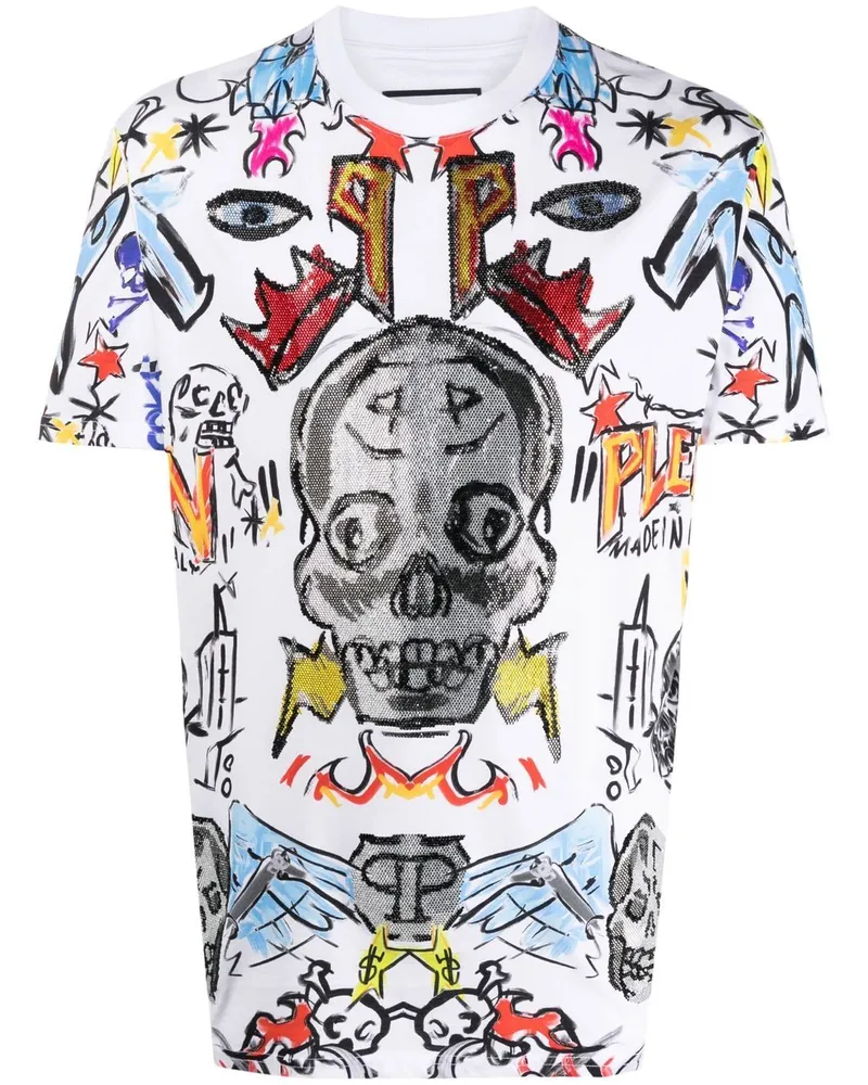 Philipp Plein T-Shirt mit grafischem Print - Weiß Weiß