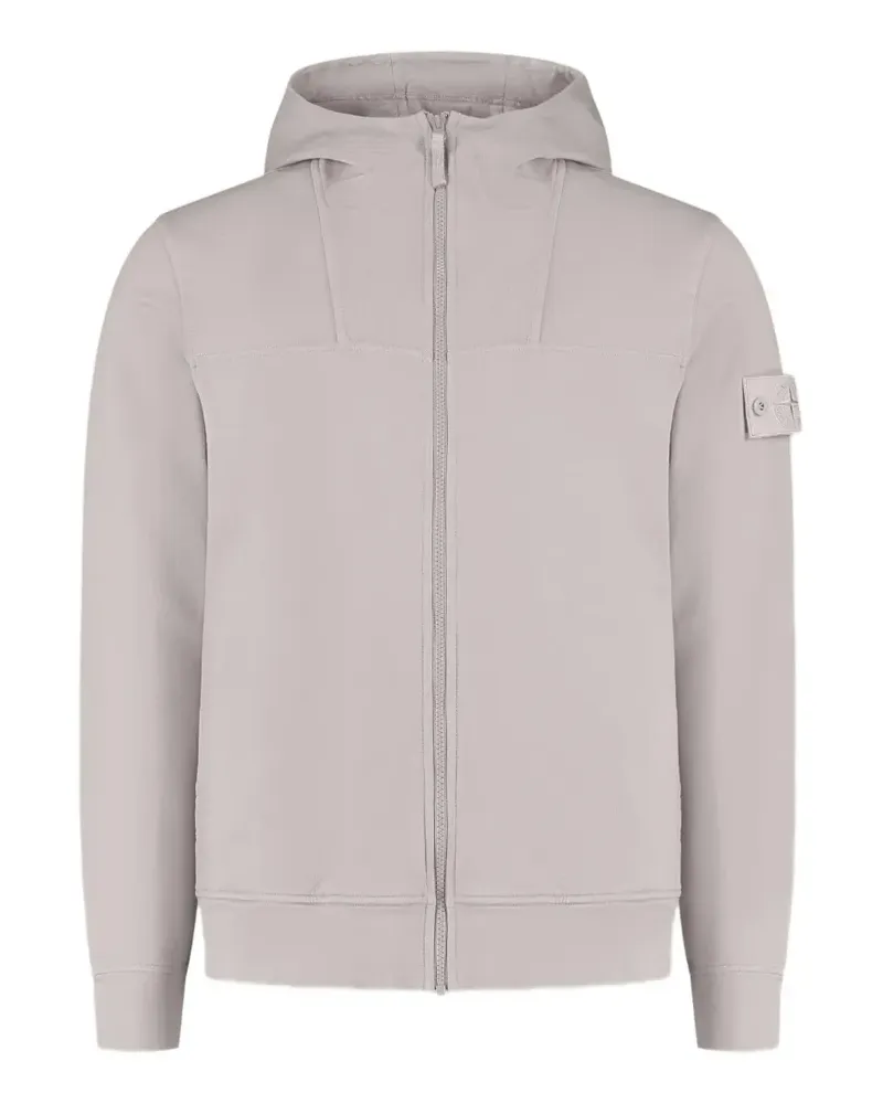 Stone Island zip patch hoodie - Grau Grau