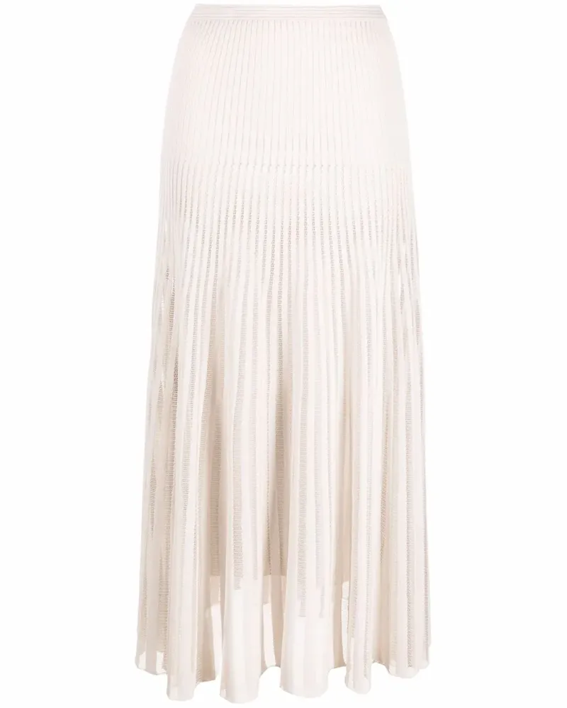 Fendi Faltenrock mit transparenten Einsätzen - Nude Nude