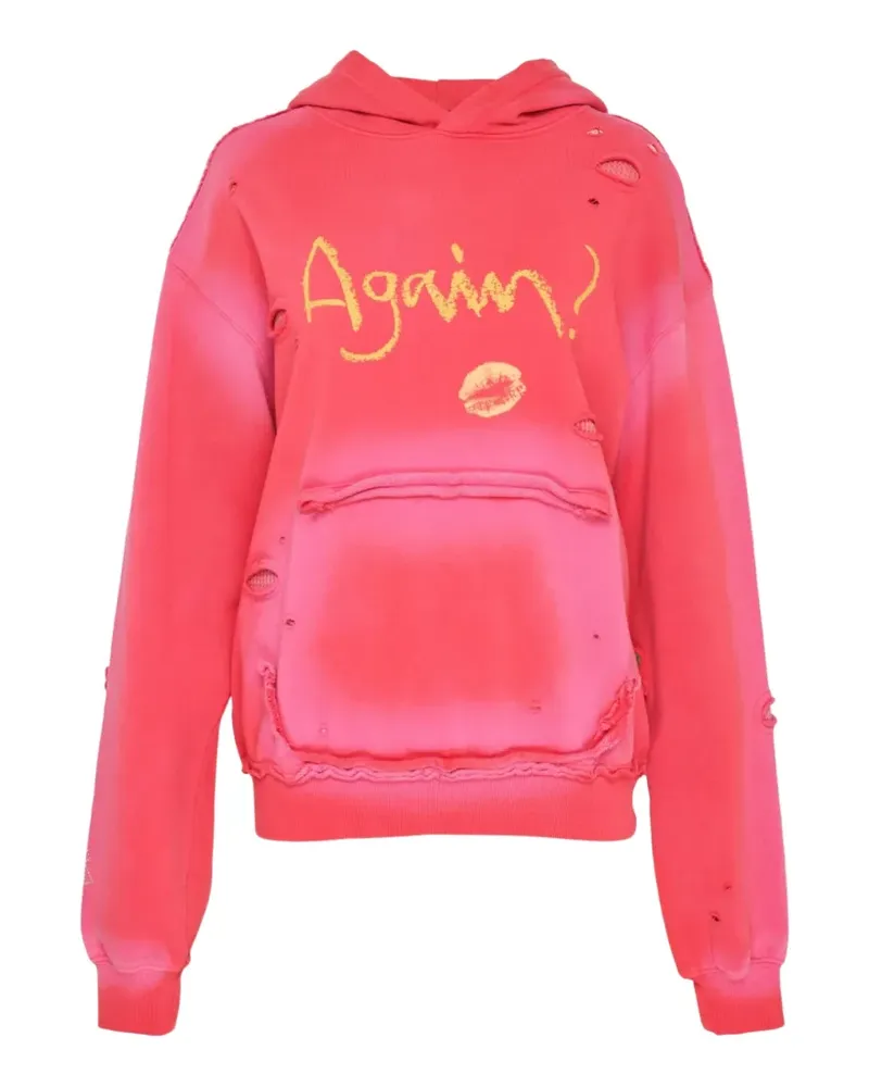 Andersson Bell spray-washed distressed hoodie - Rot Rot