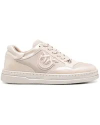 Pinko Laminierte Sneakers aus Wildleder Nude