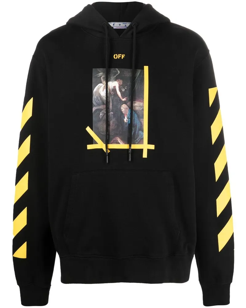 OFF-WHITE Hoodie mit Caravaggio-Print - Schwarz Schwarz