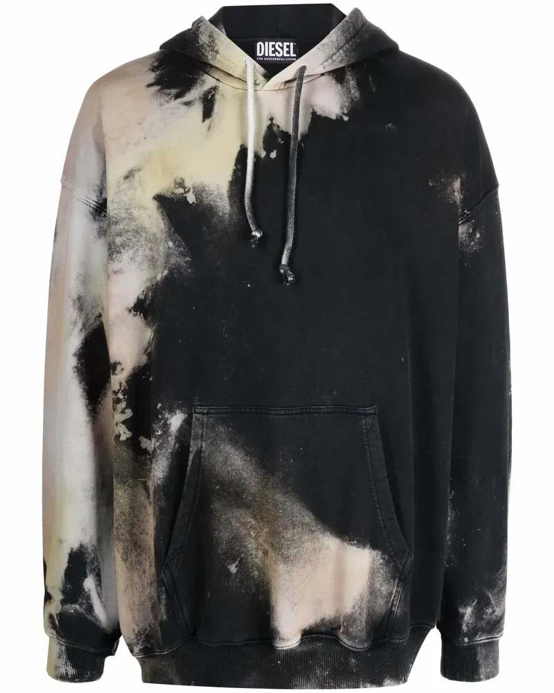 Diesel Hoodie mit Batik-Print - Schwarz Schwarz