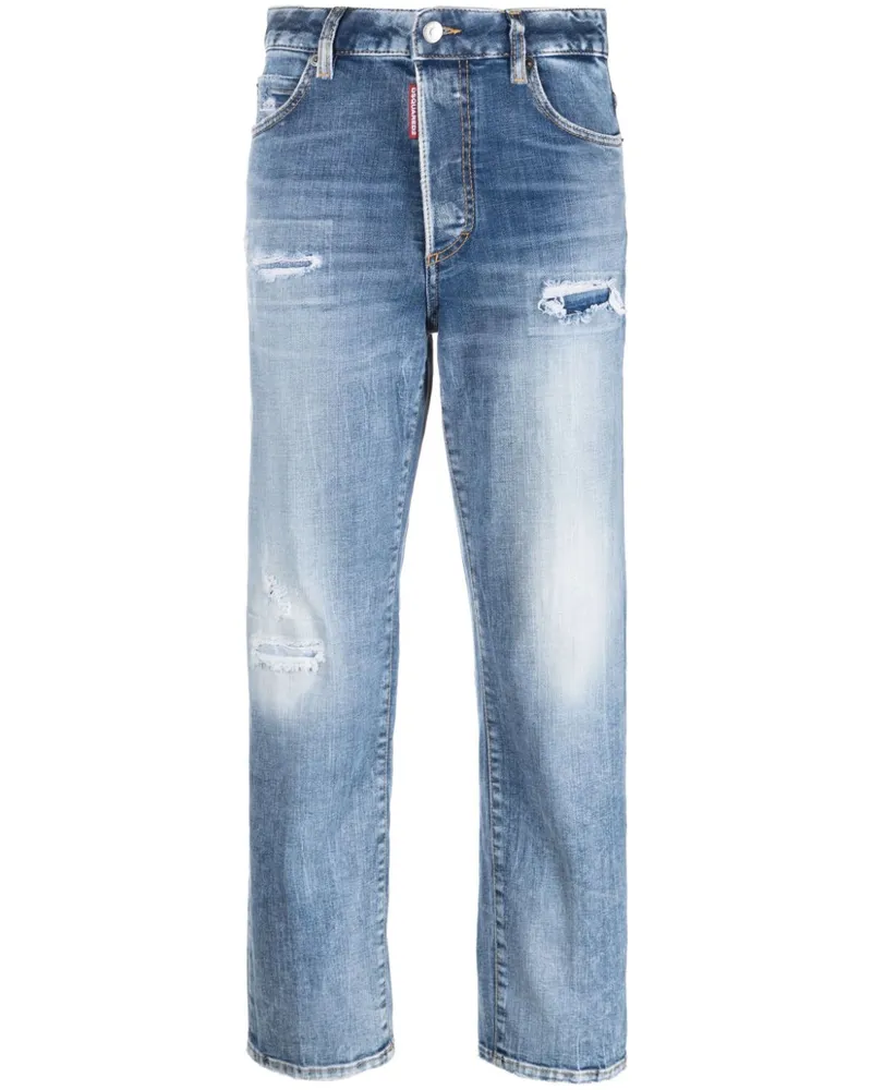 Dsquared2 Gerade High-Rise-Jeans - Blau Blau