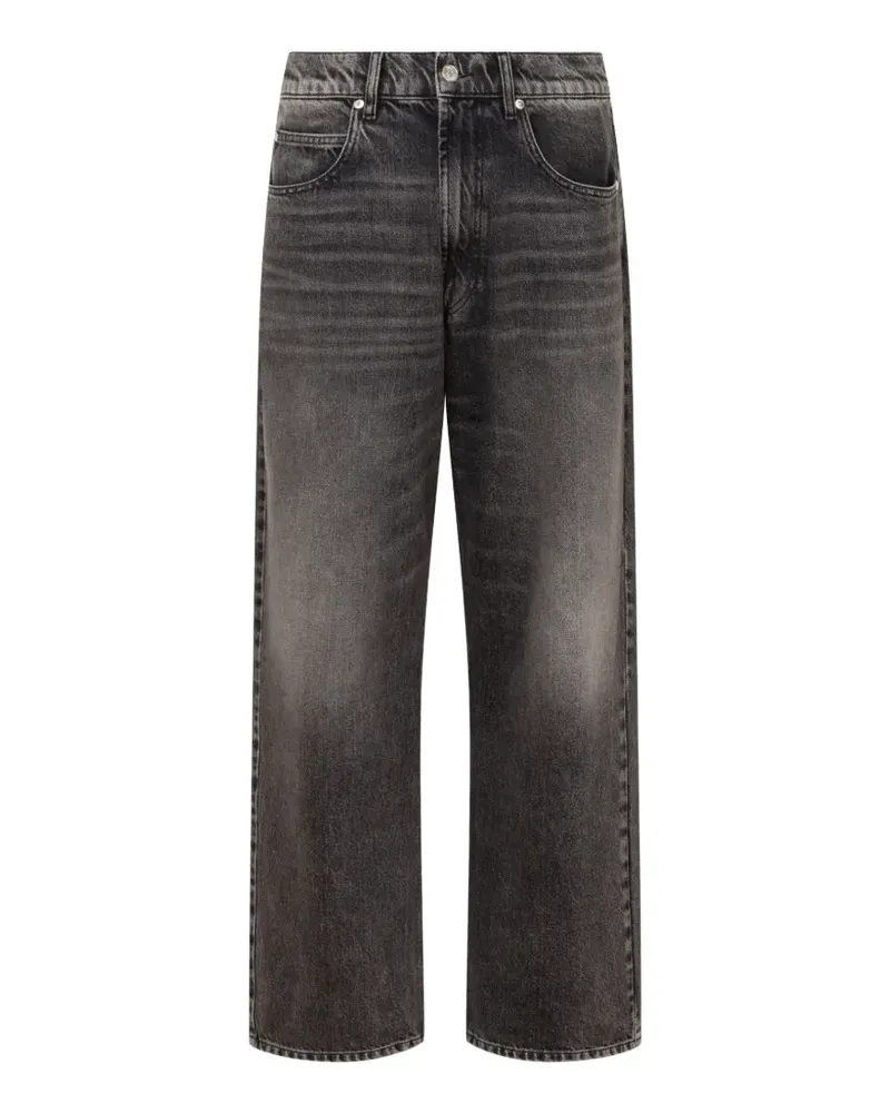 Moschino Ausgeblichene Jeans mit Logo - Grau Grau