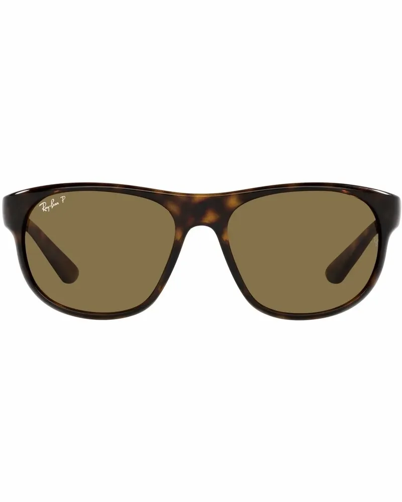Ray Ban Eckige Sonnenbrille in Schildpattoptik - Braun Braun