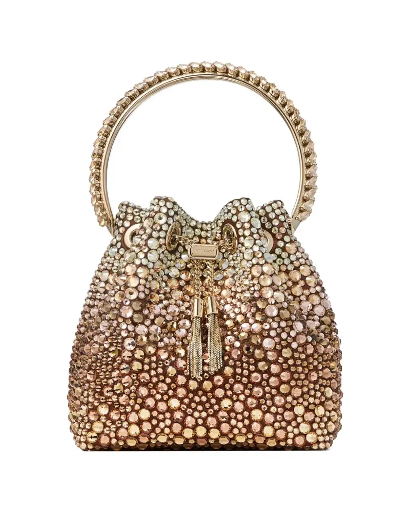 Jimmy Choo Bon Bon crystal-embellished mini bag - Gold Gold