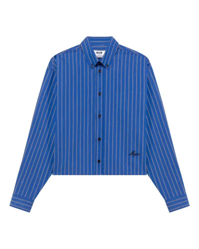 MSGM Gestreiftes Hemd - Blau Blau