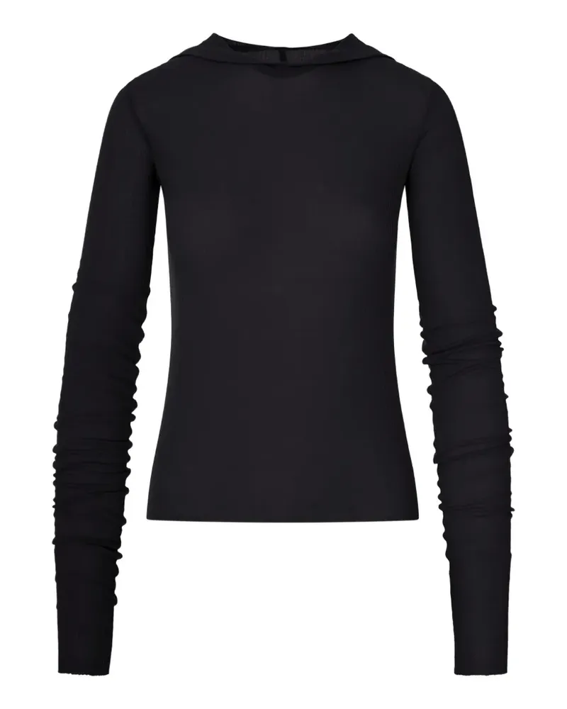 Rick Owens ribbed-knit hoodie - Schwarz Schwarz