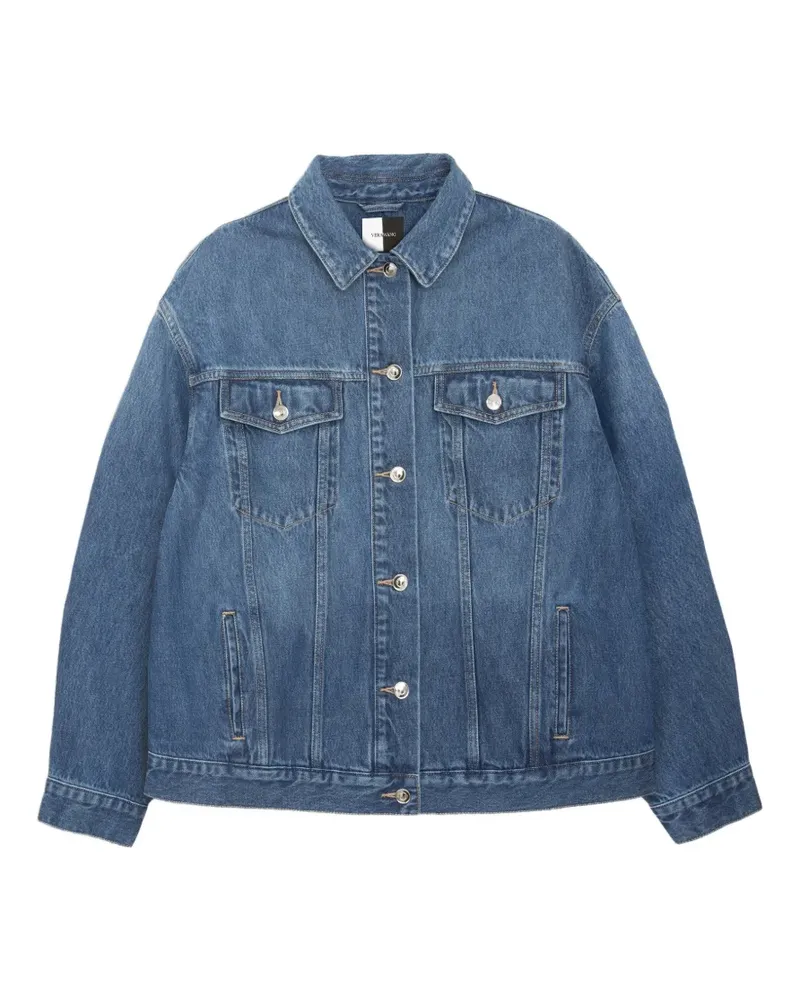 Vera Wang Lange Jeansjacke - Blau Blau