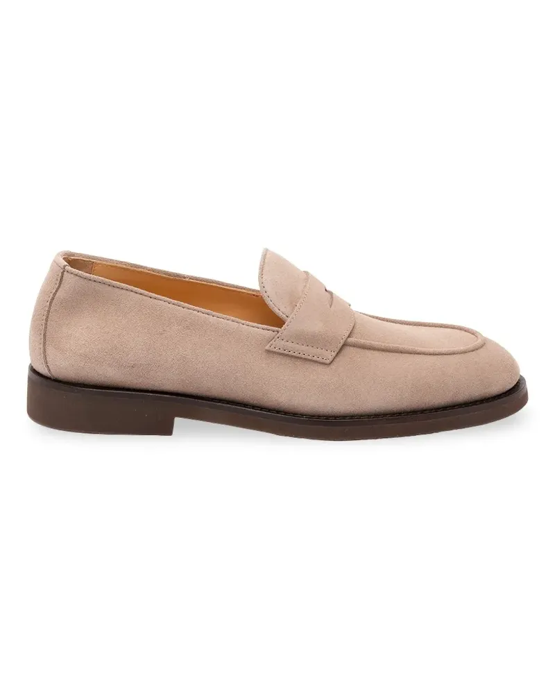 Brunello Cucinelli penny-slot suede loafers - Nude Nude